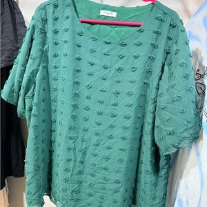 Green Textured Women's Blouse